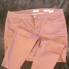 Kensie Women s Pink Slim Skinny Mid Rise Twil...