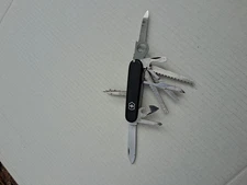 Vintage 1980's Victorinox Swiss Army Swiss Champ Pocket Knife (Black), 91mm?