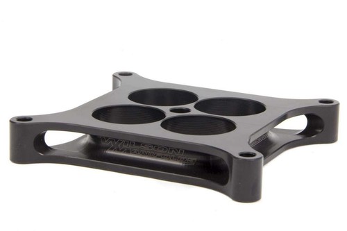 Wilson Manifolds 4110, One Black Aluminum Carburetor Spacer - 4150 1In 4-Hole L/ - Picture 2 of 9