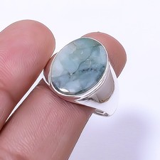 Emerald Simulated 925 Sterling Silver Ring S.10 R14, Christmas Gift