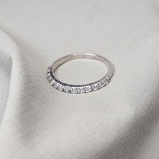 925 Sterling Silver Cubic Zirconia Eternity Band Ring Size 8 - 1.7g