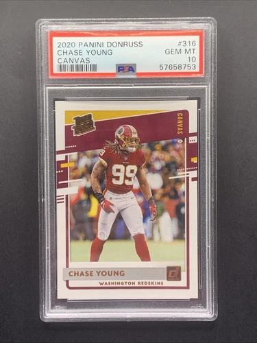 2020 Panini Donruss Canvas Chase Young #316 PSA 10 GEM MT Rookie