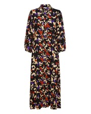 Selected Femme Printed Maxi Shirt Dress EU 38 UK 10 Midi Long Sleeved Abstract