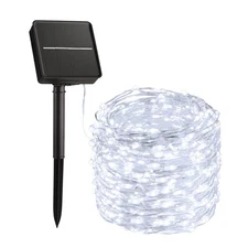 Minetom Solar String Lights for Outside, 33Ft 100 LED Outdoor Solar Fairy Lig...