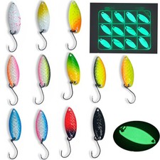 Glow Spoon Set | Luminous and UV Active Trout Spoon Set 12 Pieces + Box | E...