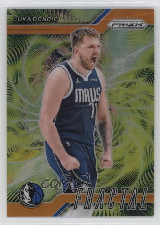 2024-25 Panini Prizm Fractal Orange Prizm 17/49 Luka Doncic #4 13u1