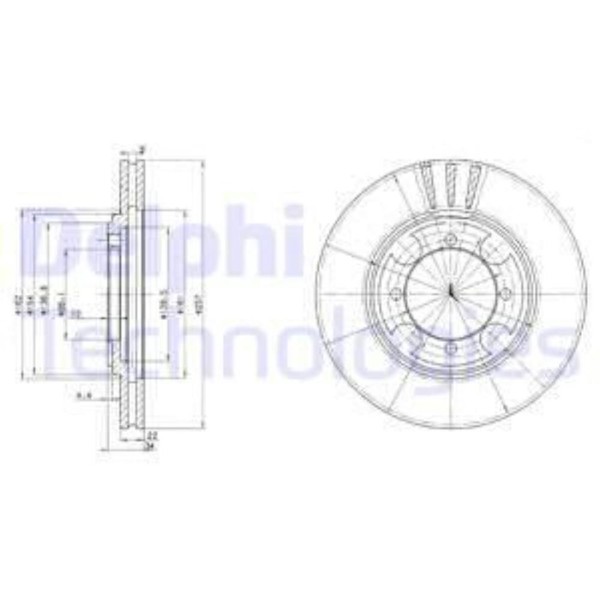 Delphi 2X Bremsscheibe Vorne Ø257 Mm FüR Hyundai Coupe RD 2.0 16V 1.6I Lantra-image