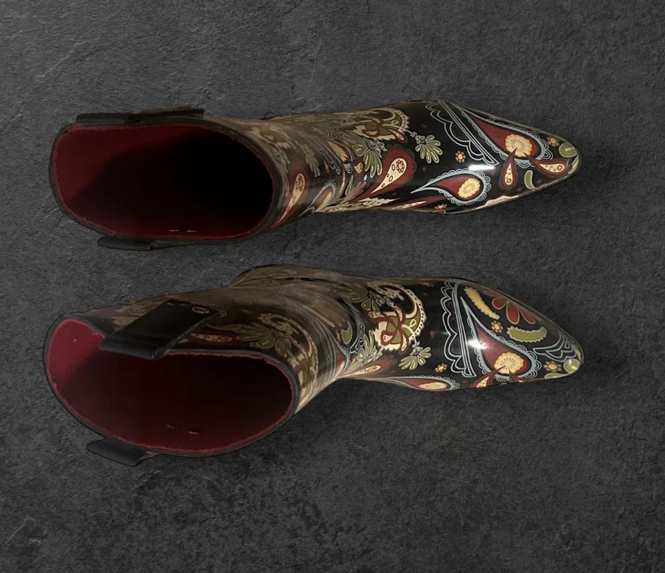 Mujer Henry Ferrera Talla 7 Multicolor Paisley Botas de Lluvia Botas de Vaquero 02 Foto 2 de 4