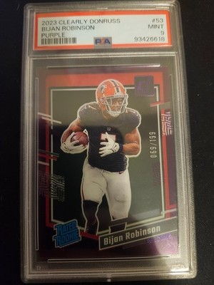 2023 Panini Clearly Donruss - Rated Rookie Bijan Robinson #53 Purple /199 (RC)