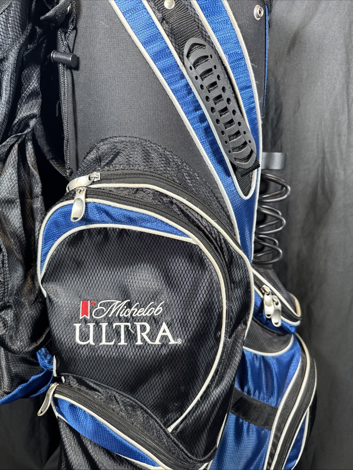 ✨Michelob Ultra Beer 14 Way Golf Bag Carry Cart Bag with Cover Black Blue Pro