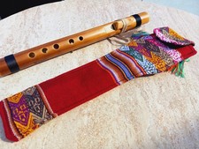 2 NATIVE AMERICAN FLUTE WOOD HAND See VIDEO CARVED DISPLAY FLUTE