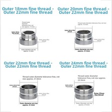 Faucet Aerator Adapter Copper 22mm Fine Thread Converts to 20mm 24mm Threads