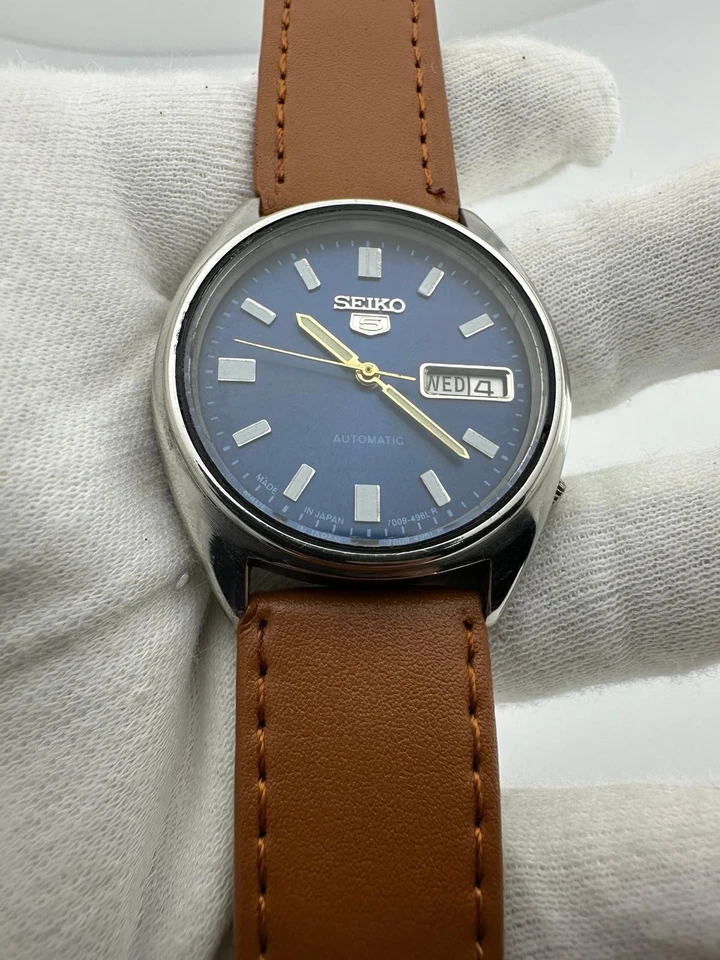 Reloj de pulsera vintage Seiko 5 automático auténtico hecho en Japón para hombre Foto 2 de 4