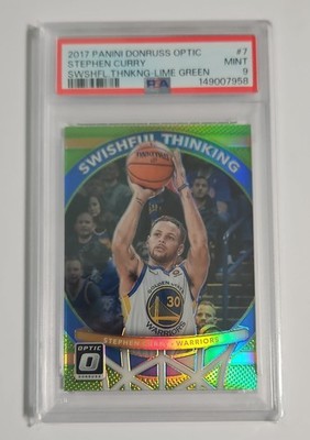 2017Panini Donruss Optic Swishful Thinking Stephen Curry#7 Lime Green Prizm /175