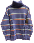 Womens Oh Hey Girl Blue/Orange Roll Neck/High Neck Jumper Pit to Pit 24" SW190