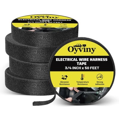 5 Rolls Cloth Electrical Tape 3/4 Inch x 50 FT Wiring Harness Tape for Noise