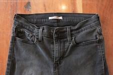Levis Women's Jeans 710 Super Skinny Mid Rise Black Dark Wash Coated Size 4/27