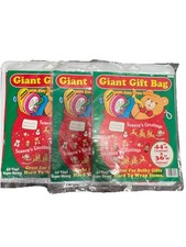 Vintage Christmas Giant Vinyl Gift Bag Present Sack 44  x 36  Red Santa Reindeer