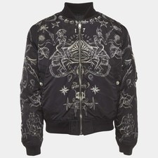 Givenchy Black Tattoo Print Reversible Bomber Jacket M