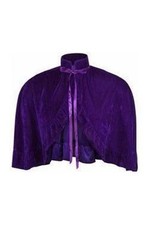 Purple Velvet Ruffle Cape Capelette Goth Witch Vampire Occult Victorian Medieval