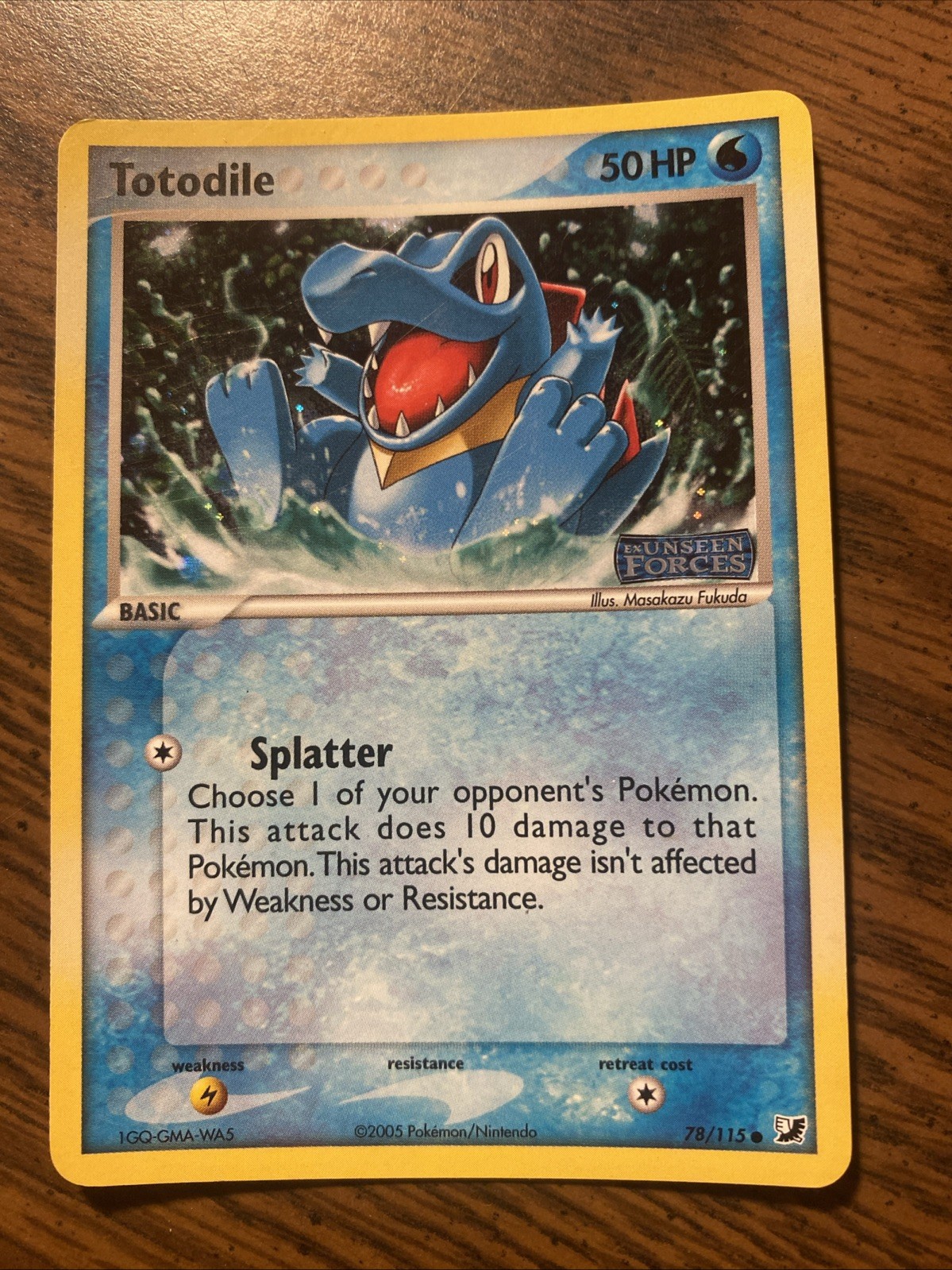 Totodile 78/115 EX Unseen Forces Reverse Holo Stamped 2005 TCG Pokemon Card LP+