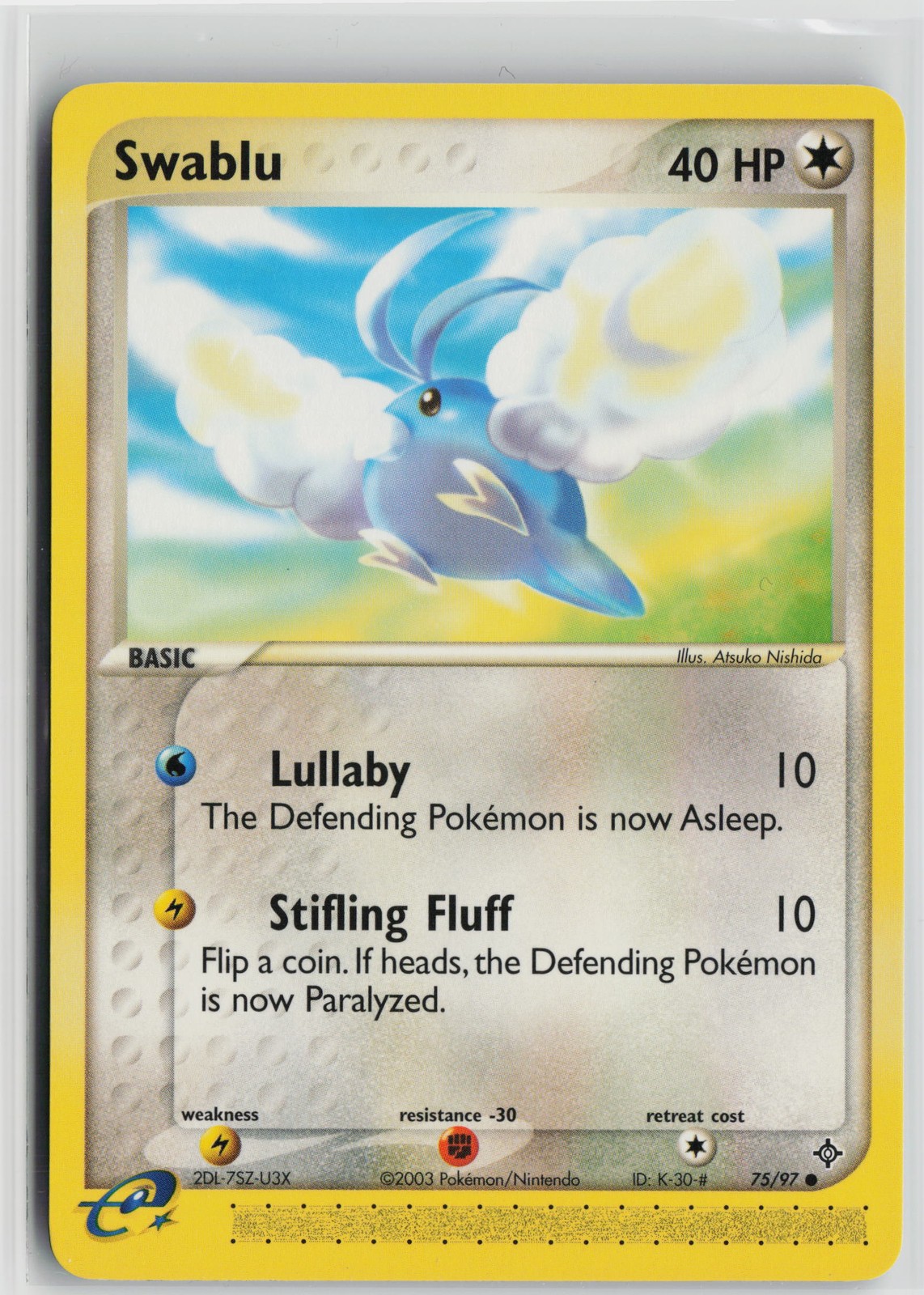 Pokemon Swablu 75/97 Dragon NM card