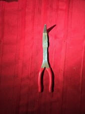 Snap-on Tools Red Soft Grip 90⁰ Angle Jaw Long Needle Nose Pliers 490CF