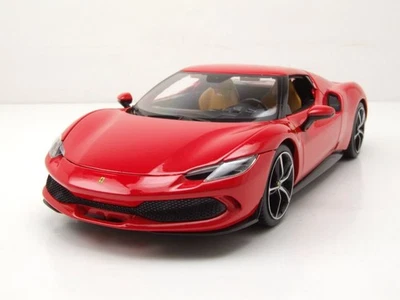 Ferrari 296 GTB rojo coche modelo 1:18 Bburago