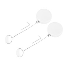 3.3ft Retractable Cable Security Lock with Round Patch Wrench 150 g White,2 Pack