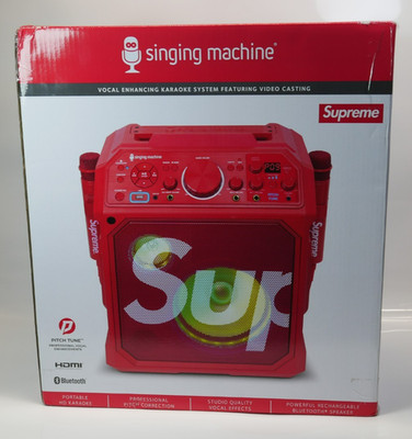 Supreme Red Singing Machine with 2 mics karaoke system new still in box 2023