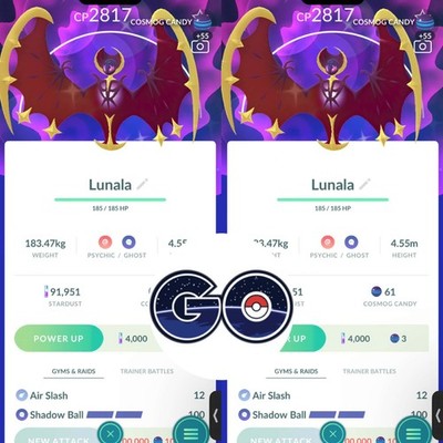 Pokémon Go - Shiny Lunala   Trade or P.T.C