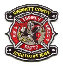 Parche 9 Estación del Departamento de Bomberos del Condado de Gwinnett Georgia GA Motor Medic Air Batt