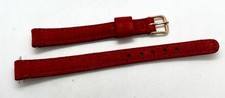 JB CHAMPION NOS Watch Band RED Genuine Padded And Brushed Pigskin 10mm Lugs