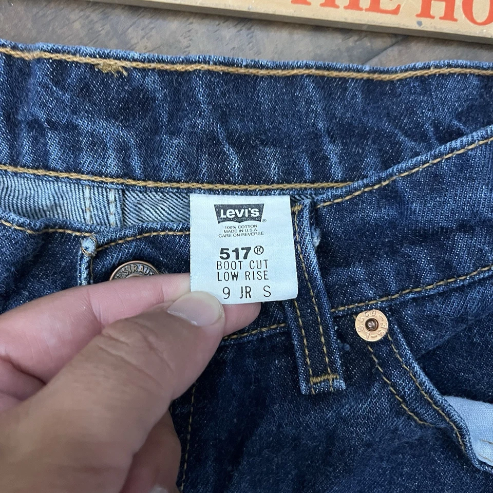 Levis 517 Jeans Womens Size 9 JR Blue Bootcut Low Rise Wash Denim Vintage Cowboy - Image 3 of 4