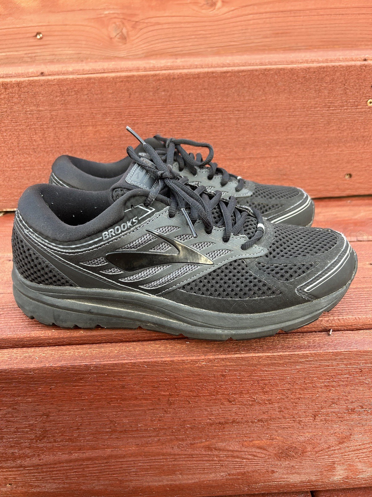 SAOLA Scarpe da corsa Brooks Addiction 13 da uomo taglia 8 5 2E larghe nero ebano 1102612E071