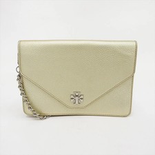 TORY BURCH Chain Shoulder Bag Gold Leather