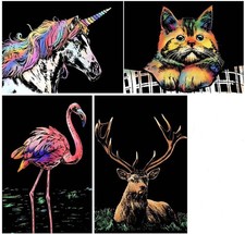 Magisches Rubbellos Bunte Tiere (4 Stk.) 30x21 cm