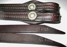 CIRCLE  Y DARK OIL LEATHER SILVER SHOW BRIDLE REINS-4789 MARKED CIRCLE Y VINTAGE