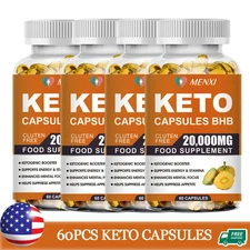 Keto BHB Capsules Weight Loss Diet Pills Fat Burner Detox Dietary Supplement