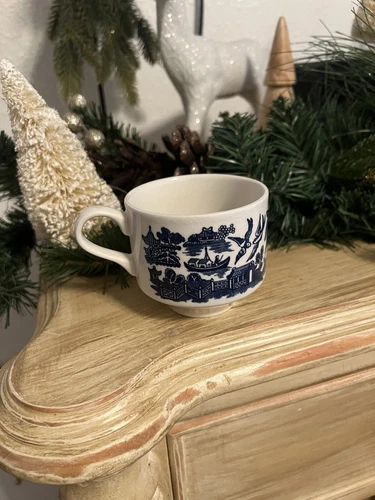 Antique Collectible Churchill Blue Willow England Mugs, Single Mug Or Set Of 4