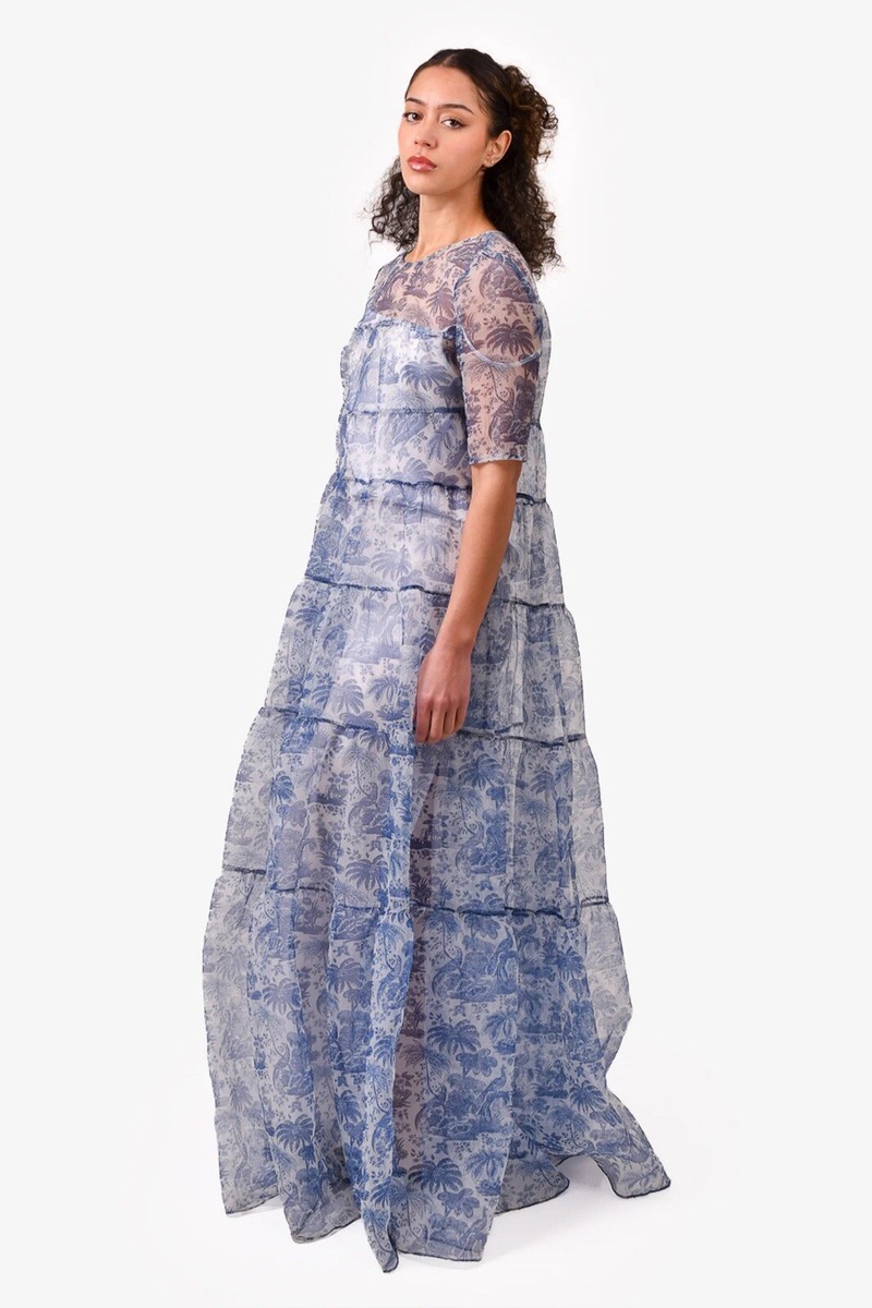 【Staud】 Tiered ruffled maxiドレス SORRENTO DRESS WHITE