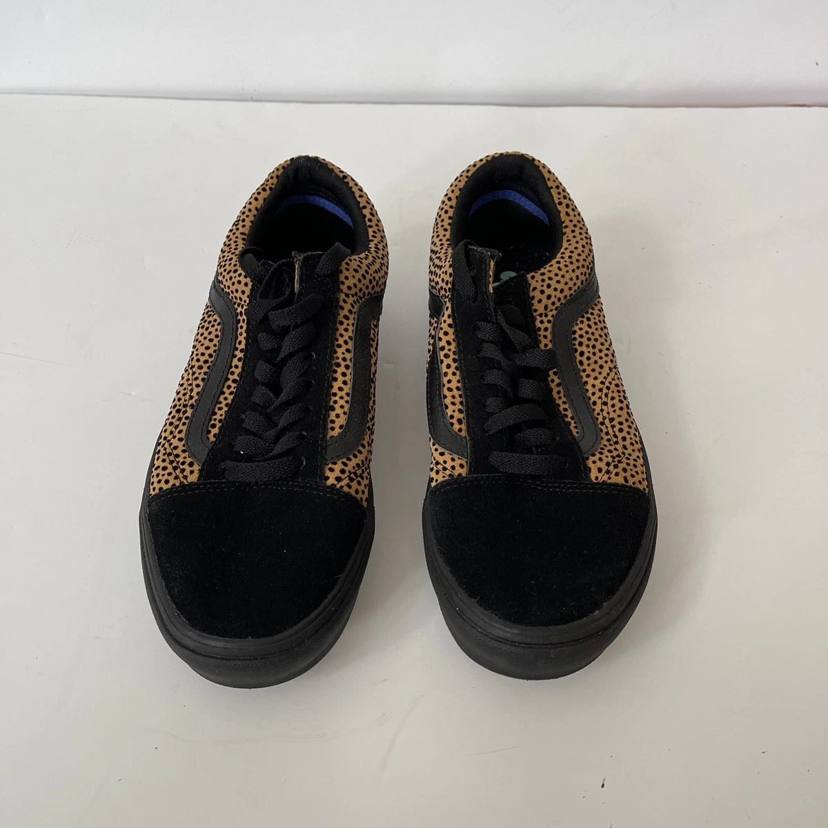 Vans Deluxe Ward Old Skool Black Leopard Cheetah Print Shoes Womens 8.0