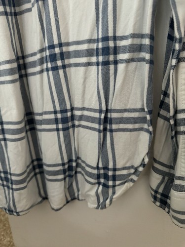 Faherty Shirt Women’s SMALL White Plaid Button Down LongSleeve Casual Preowned - Picture 9 of 12