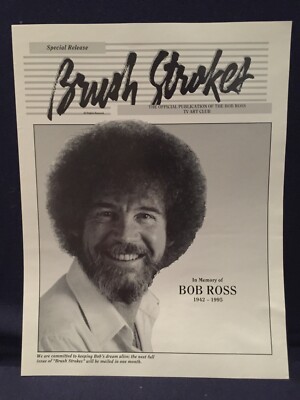 Bob Ross Collectible Glossy Ad Slick Commemorative In Memory of Poster 1995