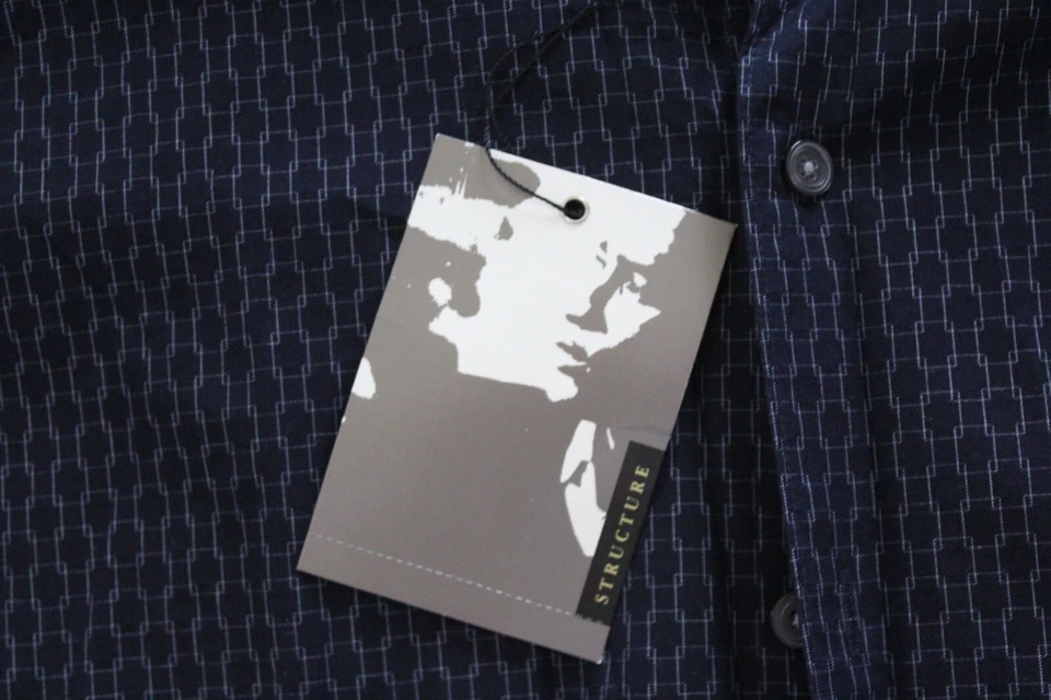 NWT Structure Geometric LONG SLEEVE SHIRT Small S 15 x 33/34 - Image 2 of 4