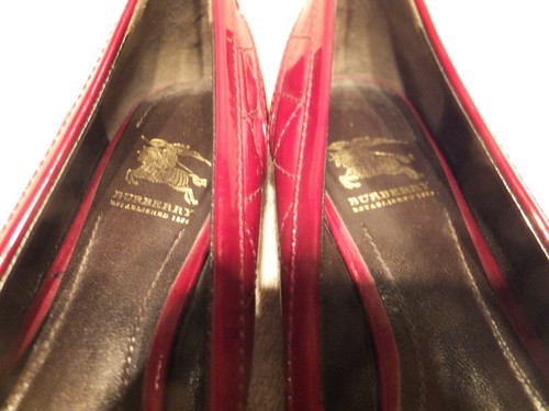 Burberry Dark Red Quilted Patent Leather Flats Sz.36 M/B Made In Italy - Picture 4 of 10