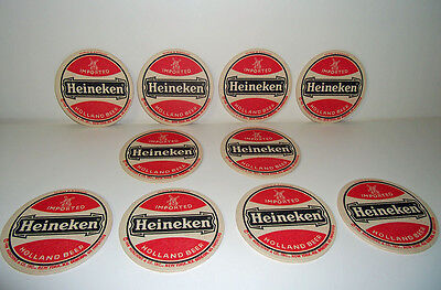 Vintage Heineken Double Sided Cardboard Coasters Beer Drink Made in Holland 12