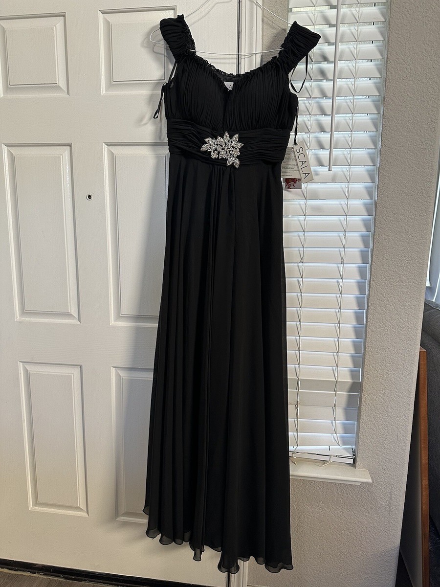 Scala Black Evening Formal Prom Gown Size 10 | eBay