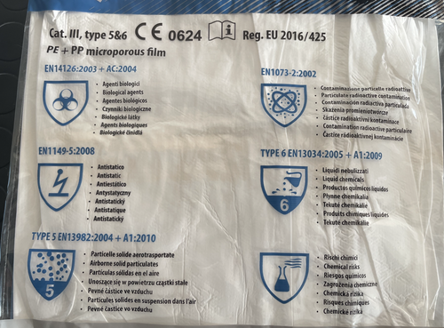 Tuta Monouso ISSA CHEM 08290 Protezione Chimica Tipo 5 6 3a CAT. (No TYVEK) - Imagen 3 de 4