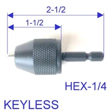 1 pc Keyless Drill Chuck 0-6mm Cap with Converter 1/4" Hex  Adapter S